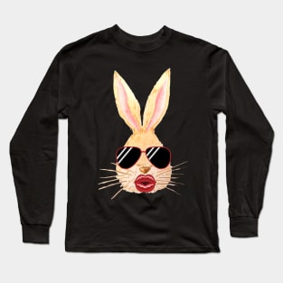 Bunny with lip filler Botox Funny rabbit Long Sleeve T-Shirt